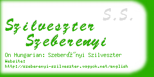 szilveszter szeberenyi business card